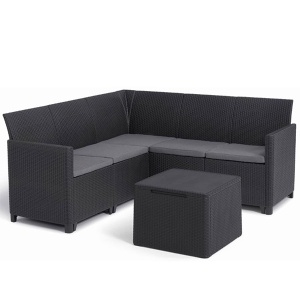 Baštenska garnitura Marie 5 seater sa box stolom grafit Keter CU 252710