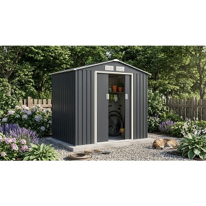 Baštenska Kućica Metalna 213x131x185cm Tamno Siva Zen Garden Ferox - A ZG 080100 - Img 2