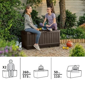 Baštenska kutija klupa za odlaganje Kentwood 350L braon Keter CU 249461 - Img 4