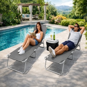Baštenska ležaljka sklopiva 2 kom siva 32-712000-2S-kom-OUTLET