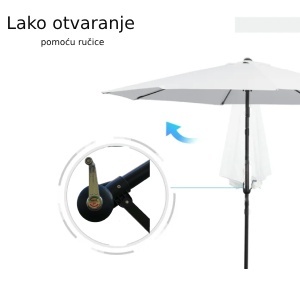 Baštenski suncobran 3 m sa zglobom Parasol 24-SA0115 - Img 2