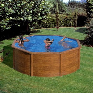 Bazen za dvorište sa čeličnim stranicama 3.5x1.2m Pontaqua Wood D FFA 730