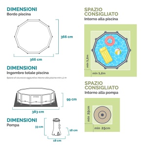 Intex Prism Frame 366x99 cm karakteristike i dimenzije