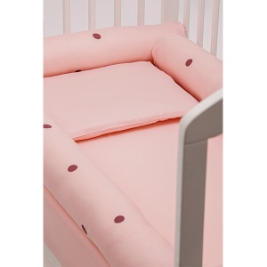Bebi posteljina sa ogradicom set pamučni saten roze - Img 2