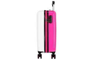 Dečiji Kofer Movom Happy Time 40x55x20cm ABS 37L bela roze cvetovi - Img 2