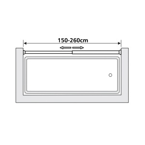 Držač zavese za kadu Flexi 150-260cm sa alkama BB300 Primanova 241002 - Img 2