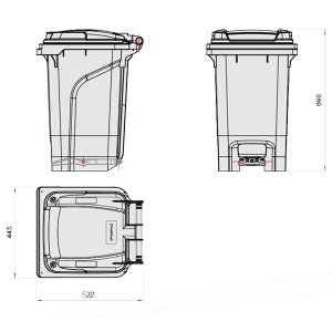 Dvorišna kanta za smeće 60l Urban Pro 60lurban-pro - Img 3