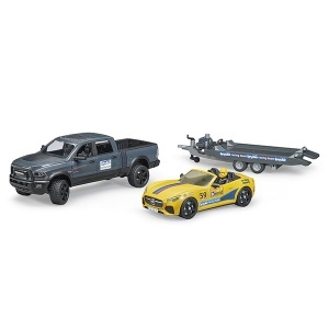 Džip Ram sa prikolicom i auto Roadster Bruder 025045 - Img 2