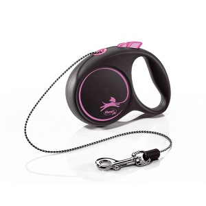Flexi crni design XS 3m pink