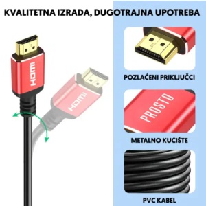 HDMI V2.1 kabl pozlaćen 8K 48Gbps 5m HDMI5.0-V2.1 - Img 2