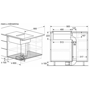 Indukciona ploča sa integrisanim aspiratorom 70cm serija 6 Bosch PVQ711F15E - Img 4