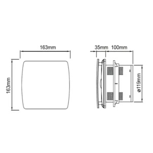 Izduvni ventilator 150x150mm 12W crni LFWW-09Q-4B - Img 2