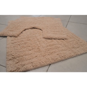 Kupatilski set 2u1 Quadro 50x70 i 50x50 krem 007-1 - Img 1