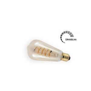 Led sijalica filament dimabilna 4W E27 spiral amber 100196