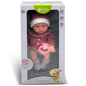 Lutka beba sa roze kapom 30 cm 1042298