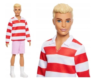Lutka Ken sa crveno belom majicom 29cm Barbie Fashionista 255689 - Img 2