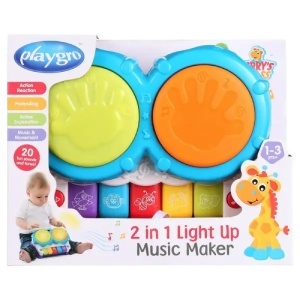 Muzički bubanj sa svetlećim efektima za bebe Jerry Playgro A084047