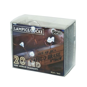 Novogodišnje lampice LED akril dijamanti, 20L 52-551000