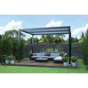 Pergola 3x4m aluminijum siva Green Bay 078504 - Img 5