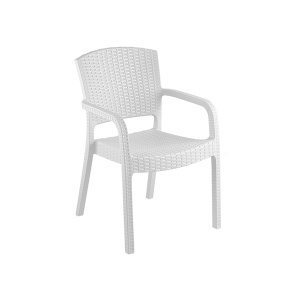 Plastična stolica ratan Verona bela 63179