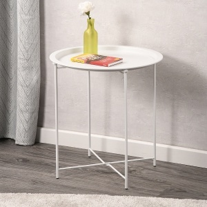 Pomoćni sto okrugli beli 40cm Kesper KSP24660 - Img 3