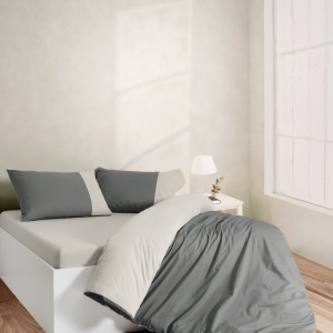 Posteljina CB Simple Set Bicolor Single antracit/svetlo siva 025564 - Img 3