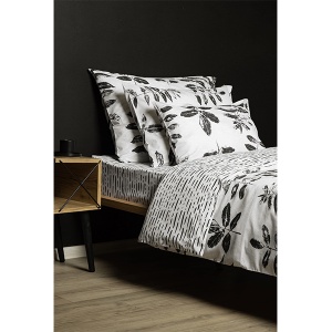 Posteljina Set 2 dela 140x200cm pamučni šifon crno lišće