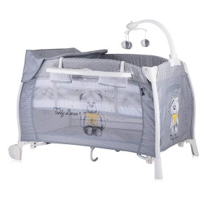 Prenosivi krevetac Ilouge 2 layer Grey Teddy Bear Lorelli 10080021812