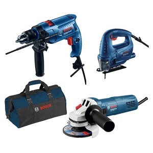 Set električnog alata - bušilica GSB 550 + brusilica GWS 750-125 + ubodna testera GST 700 + torba za alat Bosch 0615990M3L - Img 1