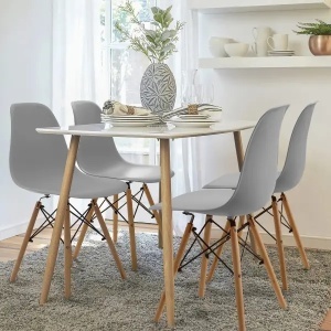 Set plastičnih trpezarijskih stolica 4 kom Aurora siva Lemon 25-KS007SET - Img 4
