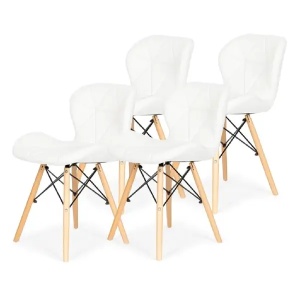 Set trpezarijskih plišanih stolica 4 kom Freja bela Lemon 25-KS010SET