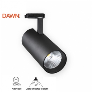 Šinski reflektor LED JM-4070 30W 3000K 36° crni Trofazni 300028