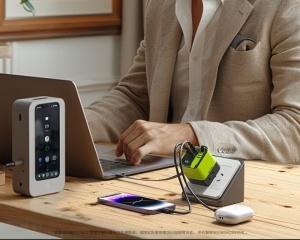 Strujni GaN punjač WeKome WP-U39, 65W, sa displejom i USB-C kablom, žuti - Img 5