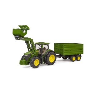 Traktor JD 7R 350 sa utovarivačem i prikolicom Bruder 031558 - Img 3