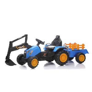 Traktor Sa Prikolicom i Utovarivačem Premium Stil Plavi 145x55x51cm