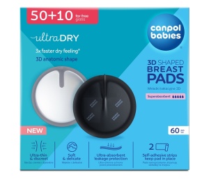 Tuferi za Grudi 3d Ultra Upijajući 60kom Crna Canpol Babies 1/655