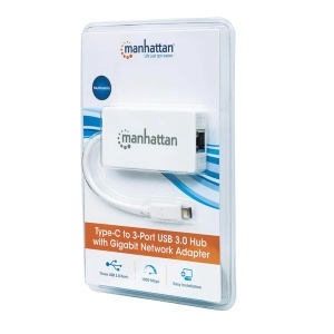 USB hub USB-C 3xUSB 3.1 Gigabit Ethernet Manhattan 1061450 - Img 2