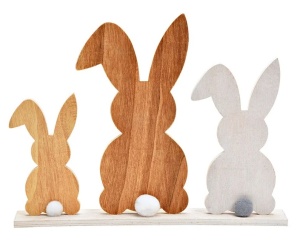 Uskršnja dekoracija Stand Bunnies Wood 039731