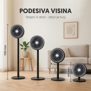Ventilator Turbo 75W podesiva visina Prosto SF10C/BK - Img 3