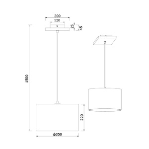 Visilica Elmau 1xE27 350x1500mm Trio Lighting 302100130 - Img 3
