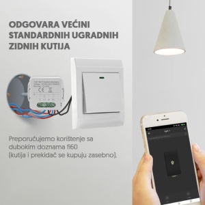 Wi-Fi smart prekidač-modul bez n provodnika, 100W WFM-SW01 - Img 3
