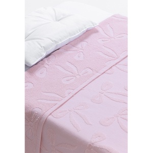 Bebi frotir pokrivač Mašna 100x120cm pamuk roze