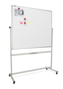 Bela magnetna tabla dvostrana 90x120, na stalku sa točkićima - Img 2