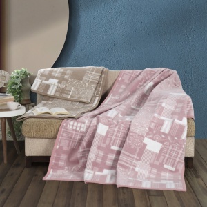 Ćebe Acrylic Plus 150x200 roze kvadratići 024955