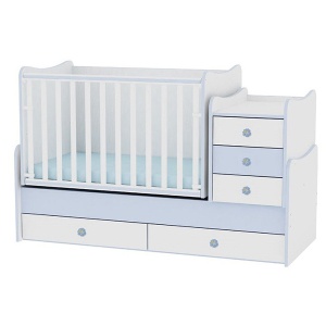 Drveni krevetac Maxi Plus 70/160 White Blue Lorelli 10150300022