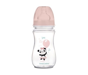 Flašica 240ml Široki Vrat Antikolik 3m+ Canpol Babies Easy Start Exotic Animals Roze 35/221_pin