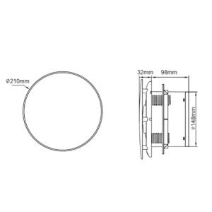 Izduvni ventilator 210mm 18W crni LFWW-13X-4B - Img 2