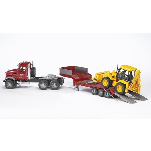 Kamion Mack sa prikolicom i utovarivačem JCB Bruder 028138 - Img 2