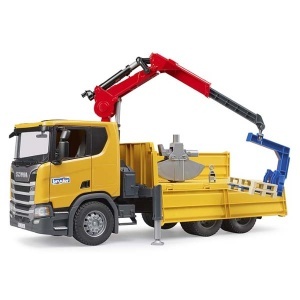 Kamion Scania R kiper sa kranom i dve palete Bruder 035518