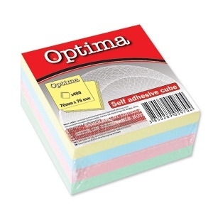 Kocka papir samolepljivi 76X76mm pastel mix Optima 22916C